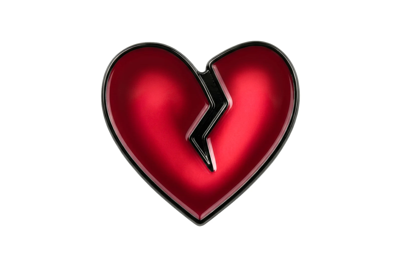 Broken heart enamel pin
