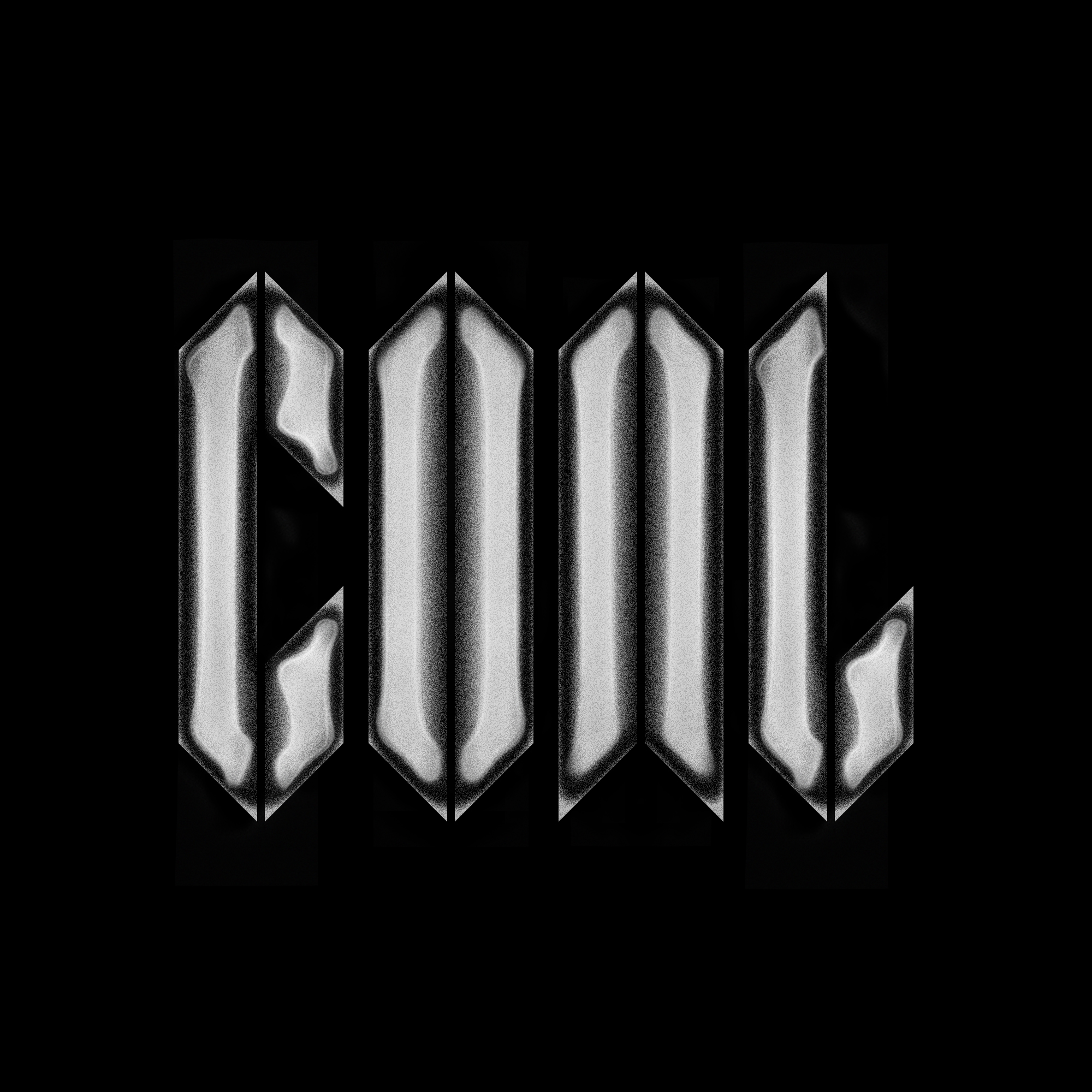 COAL logo render 07 — brushed chrome