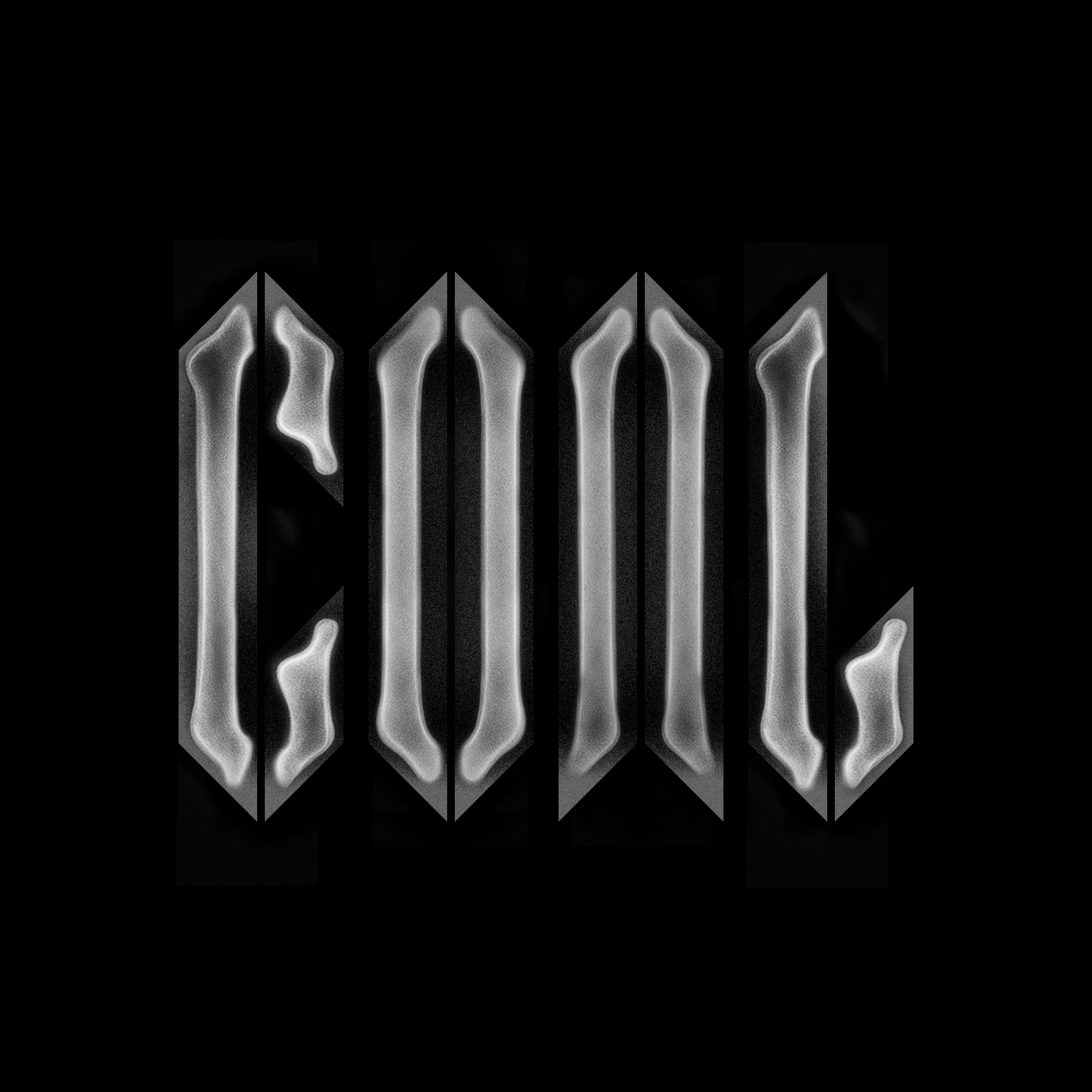 COAL logo render 10 — grain chrome
