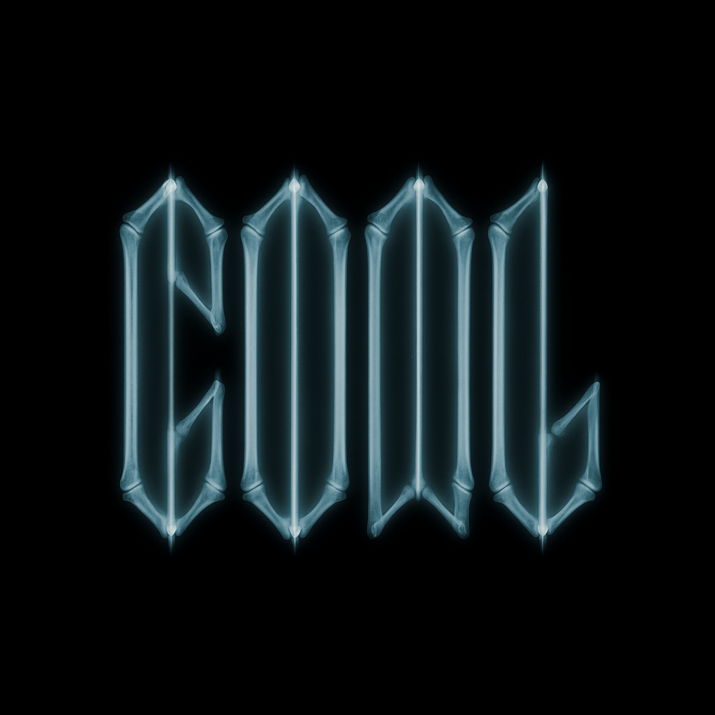 COAL logo render 09 — cyan neon