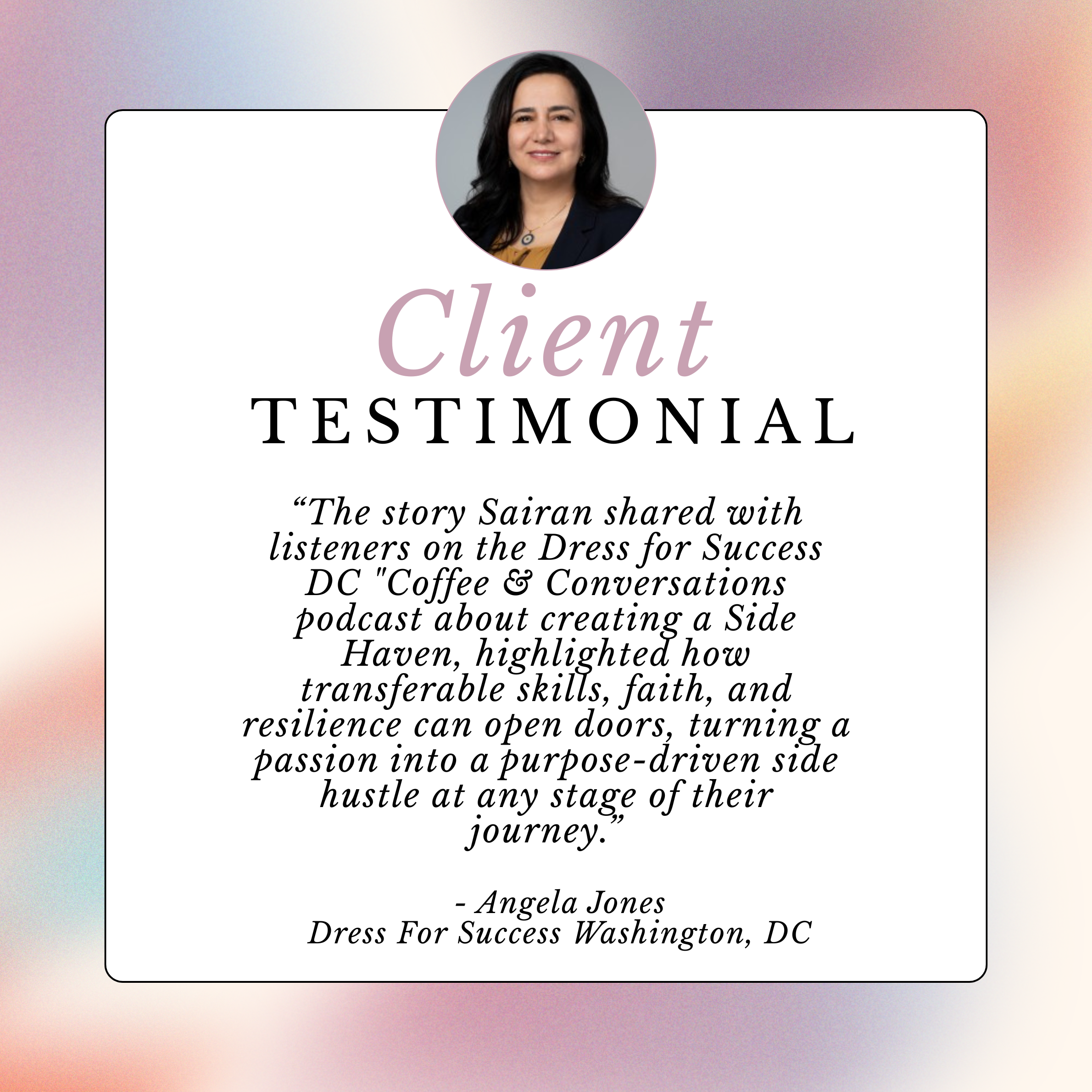 Client testimonial