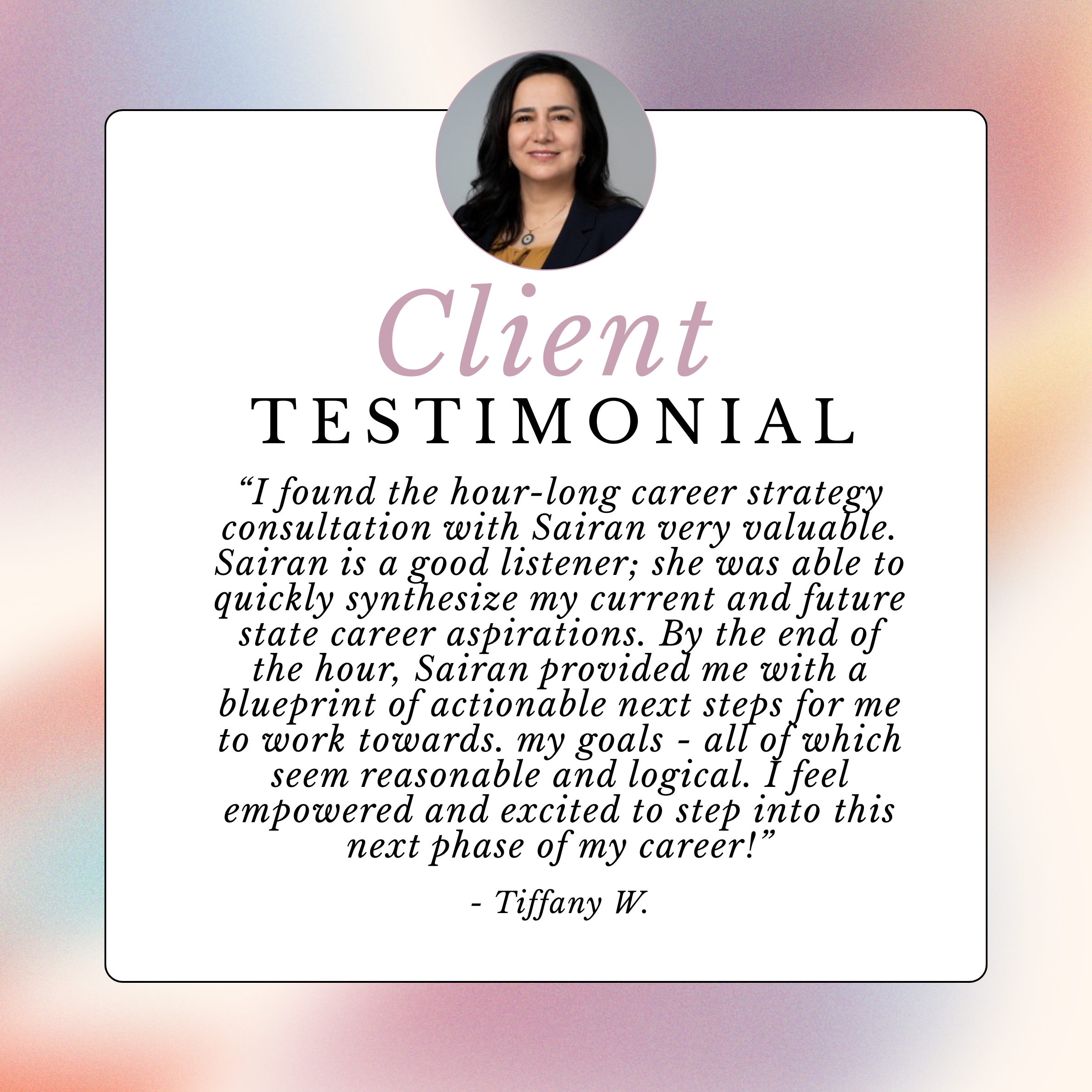 Client testimonial