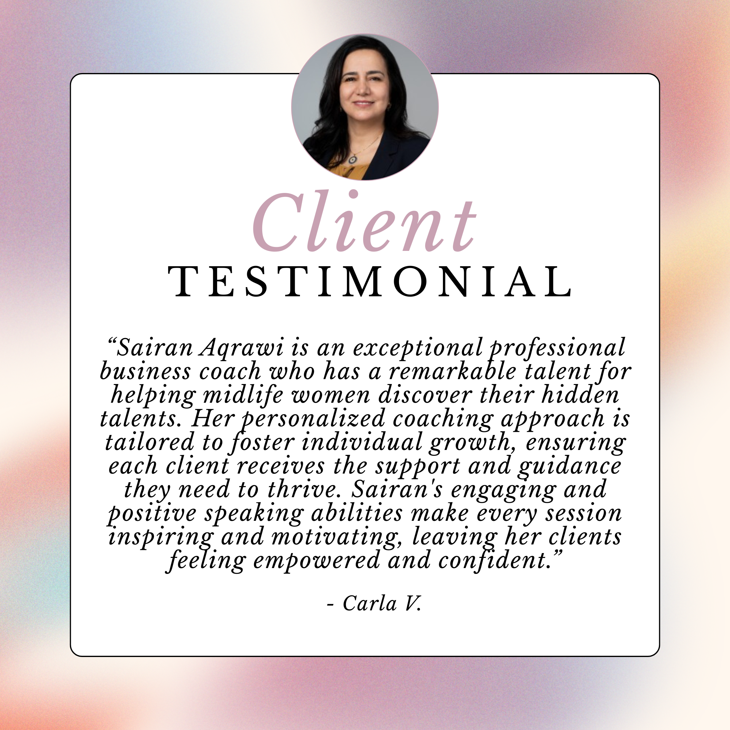 Client testimonial
