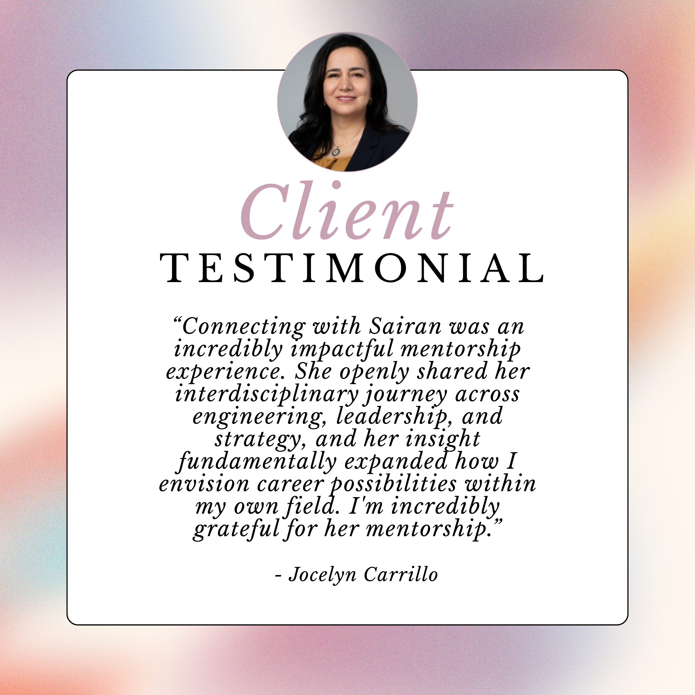 Client testimonial