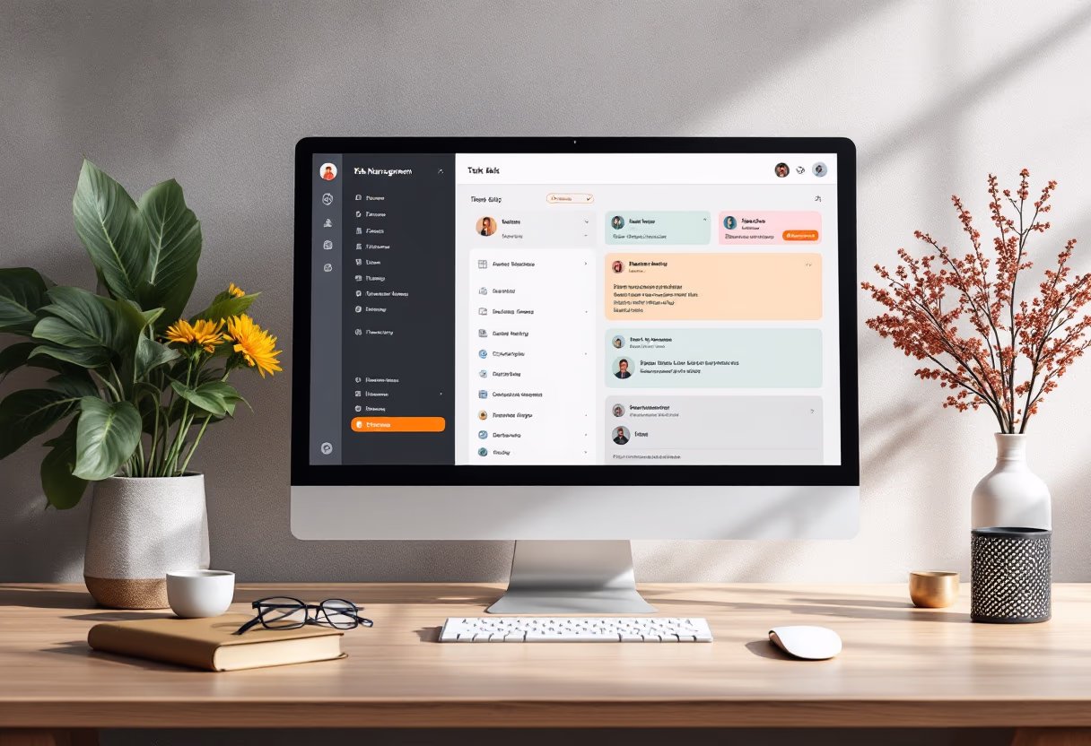 interface of task management module (for a productivity tools business)