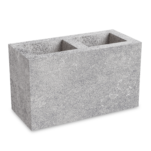 Gray concrete cinder block