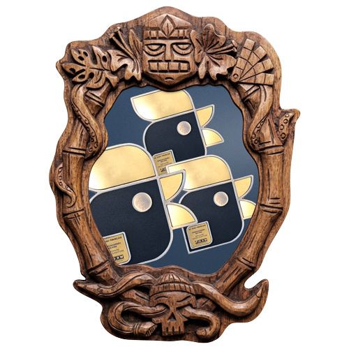 Awards - goldene Hähne im Hideaway Holzrahmen