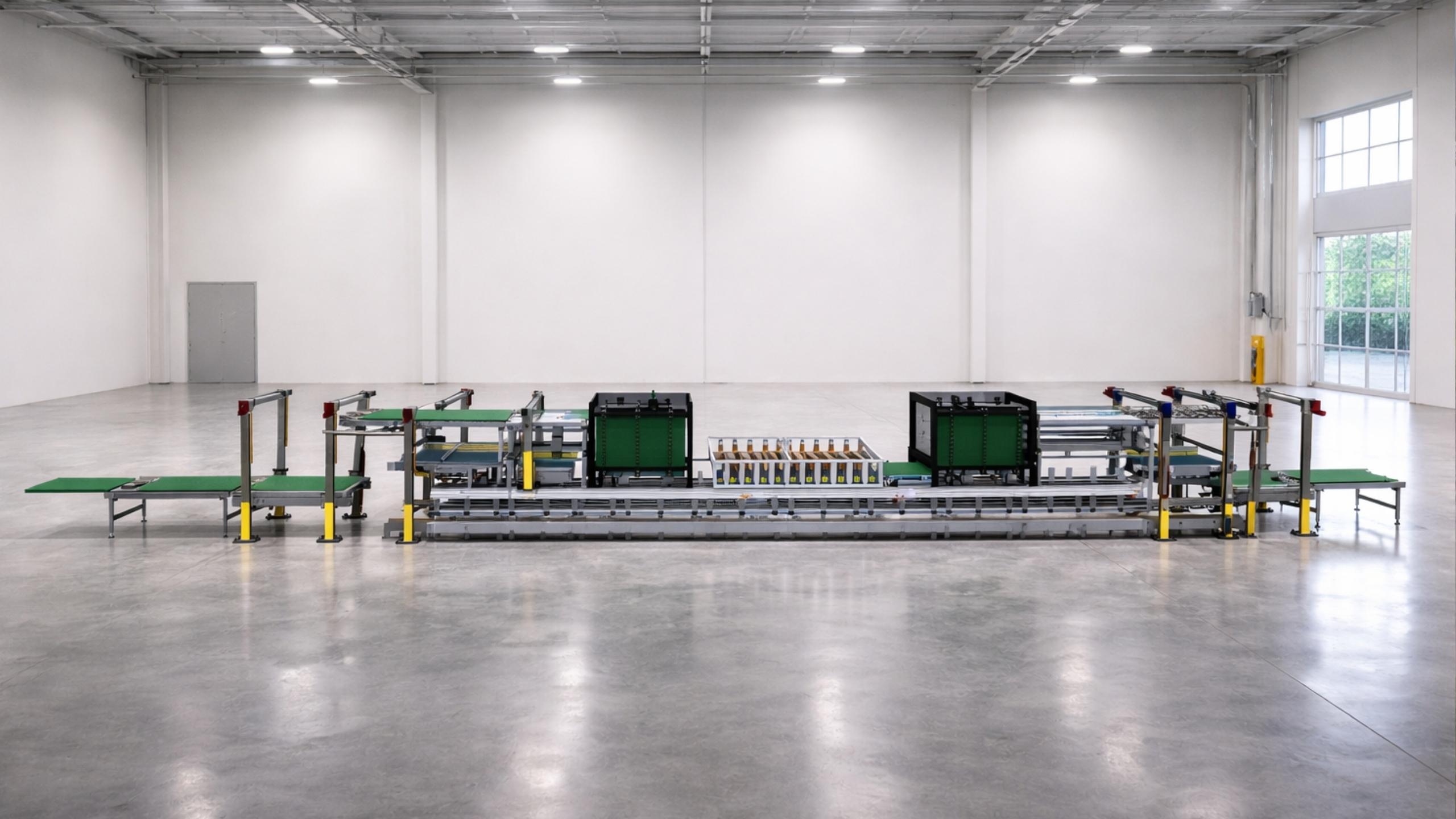 Klarom solar panel and glass printer inside of a production line