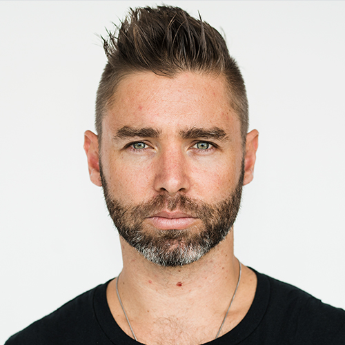 man with spike hair