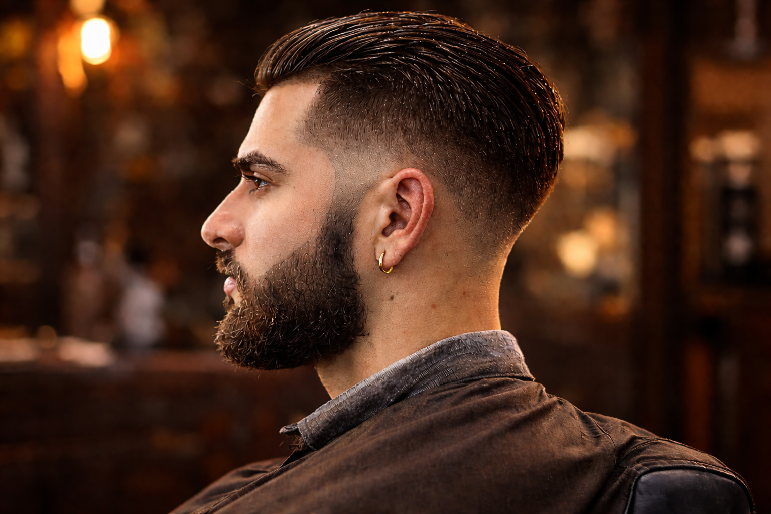 Precision men’s fade haircut by master barber in Tamarac, Florida