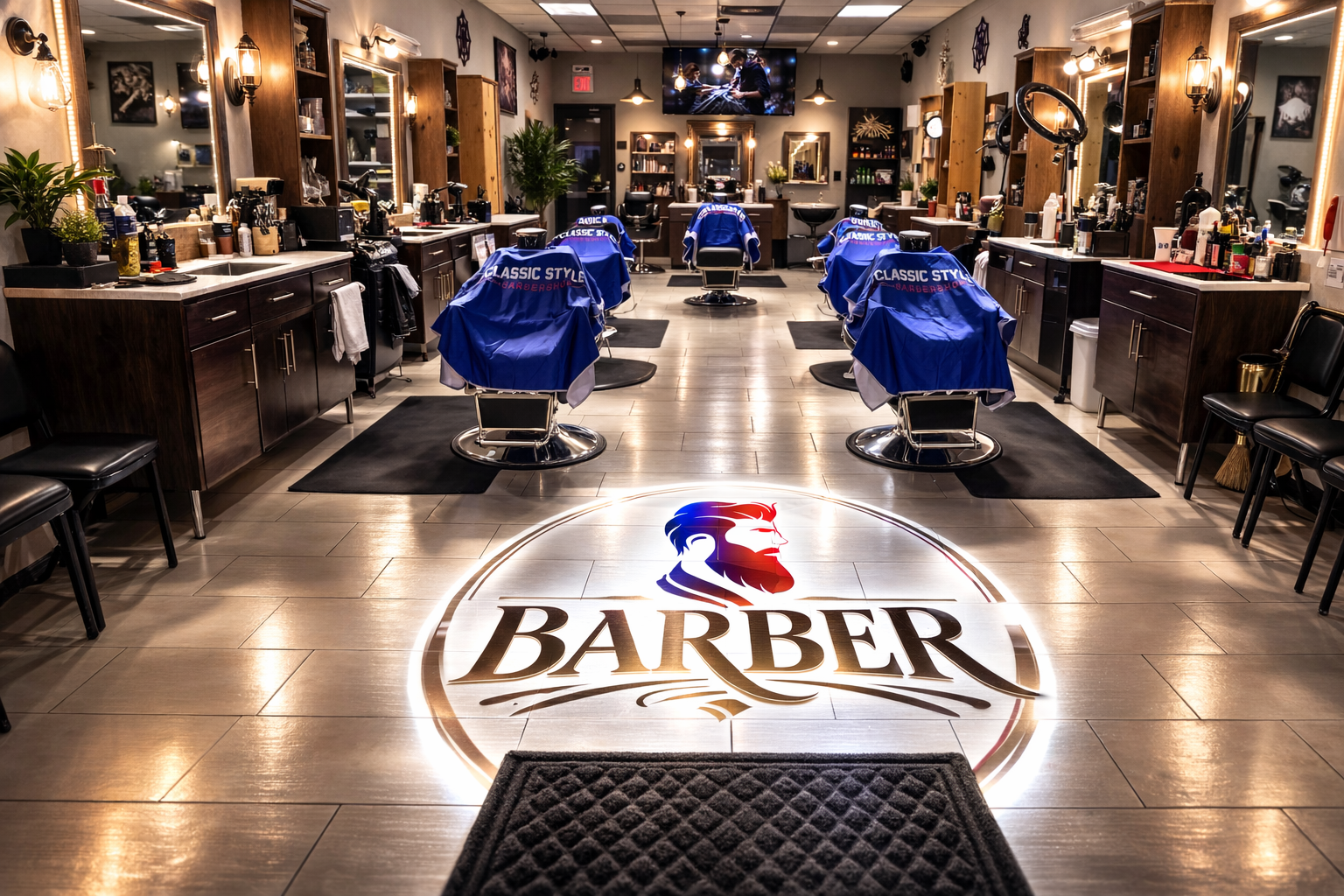 Interior of Classic Styles Barbershop in Tamarac Florida