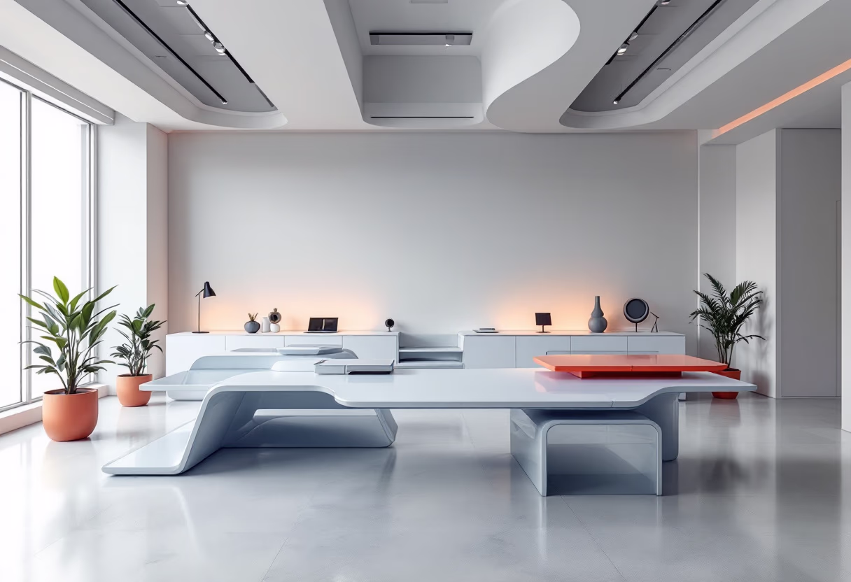 [background image] image of office workspace with desks (for a film production company)