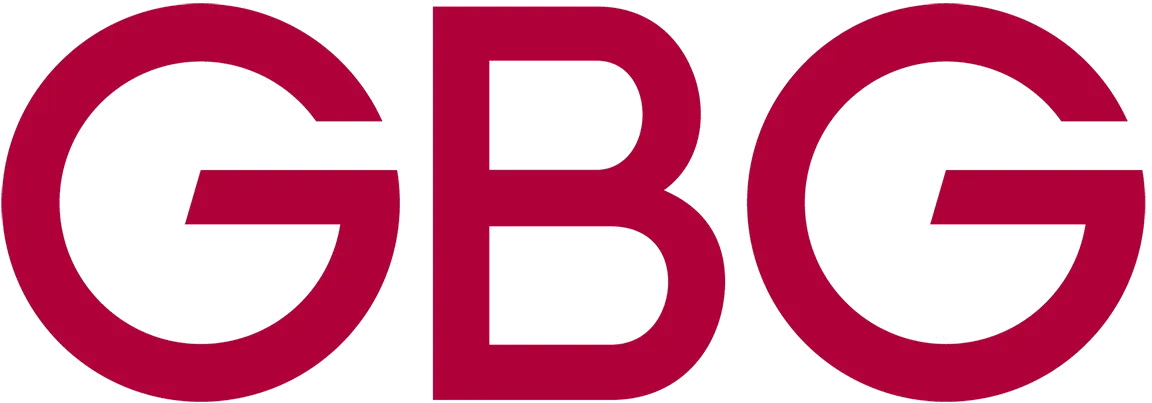 GBG company logo in bold red letters.