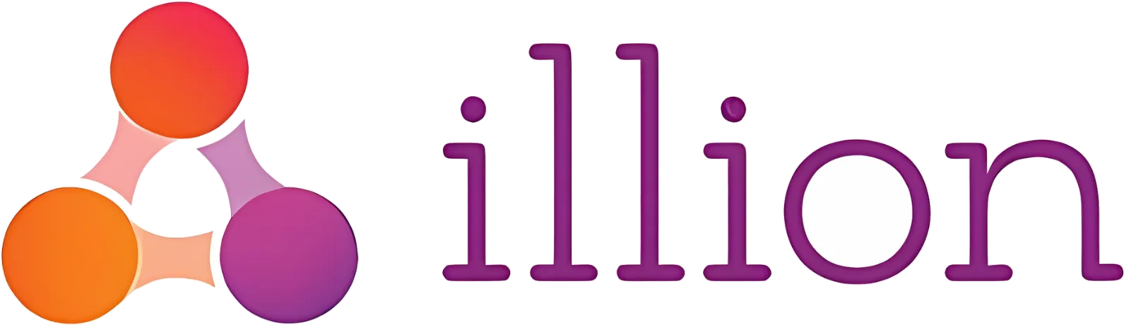 Logo featuring three interconnected circles in orange, red, and purple next to the word 'illion' in purple text.