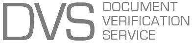 Logo for Document Verification Service with initials DVS in large letters.