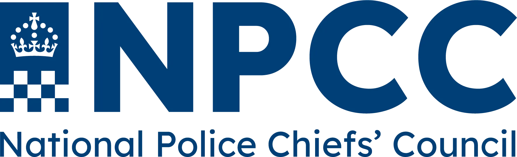 National Police Chiefs’ Council logo featuring a blue crown above a checkerboard pattern next to the acronym NPCC.