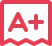 Red stamp with a white 'A+' grade symbol inside.