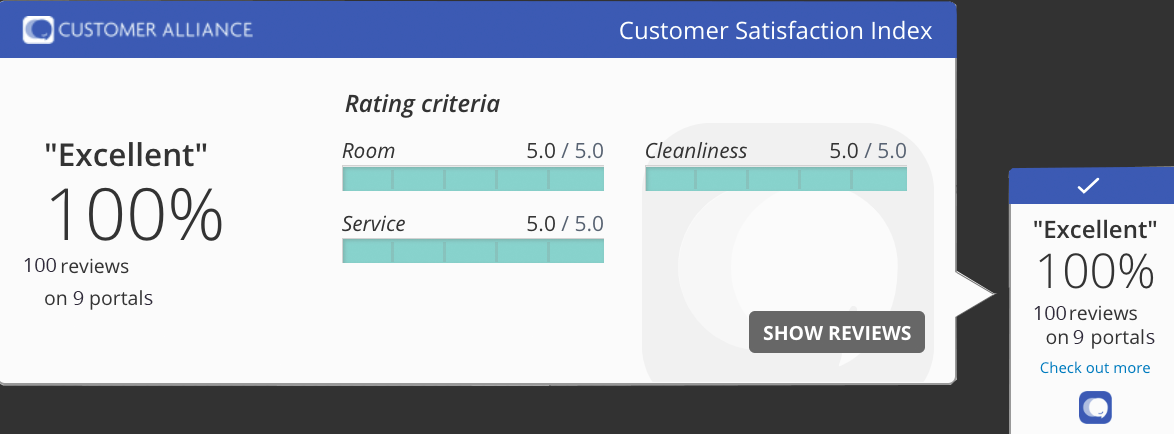 Customer Alliance Widget für Kundenfeedback