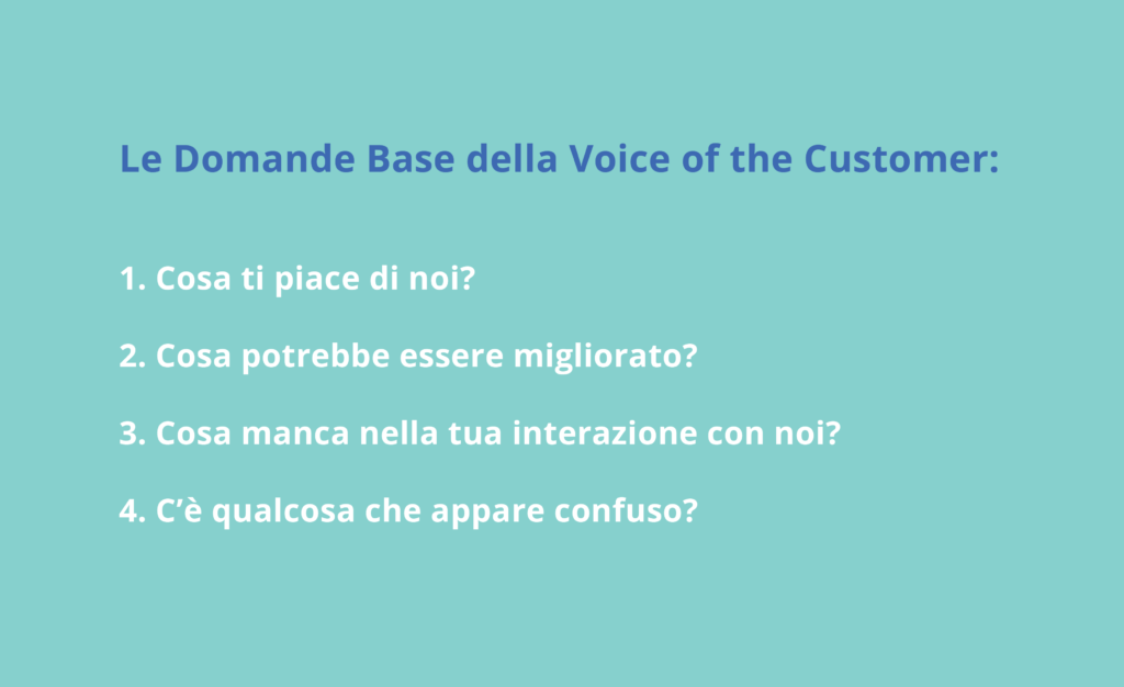 Il questionario di gradimento base della Voice of the Customer