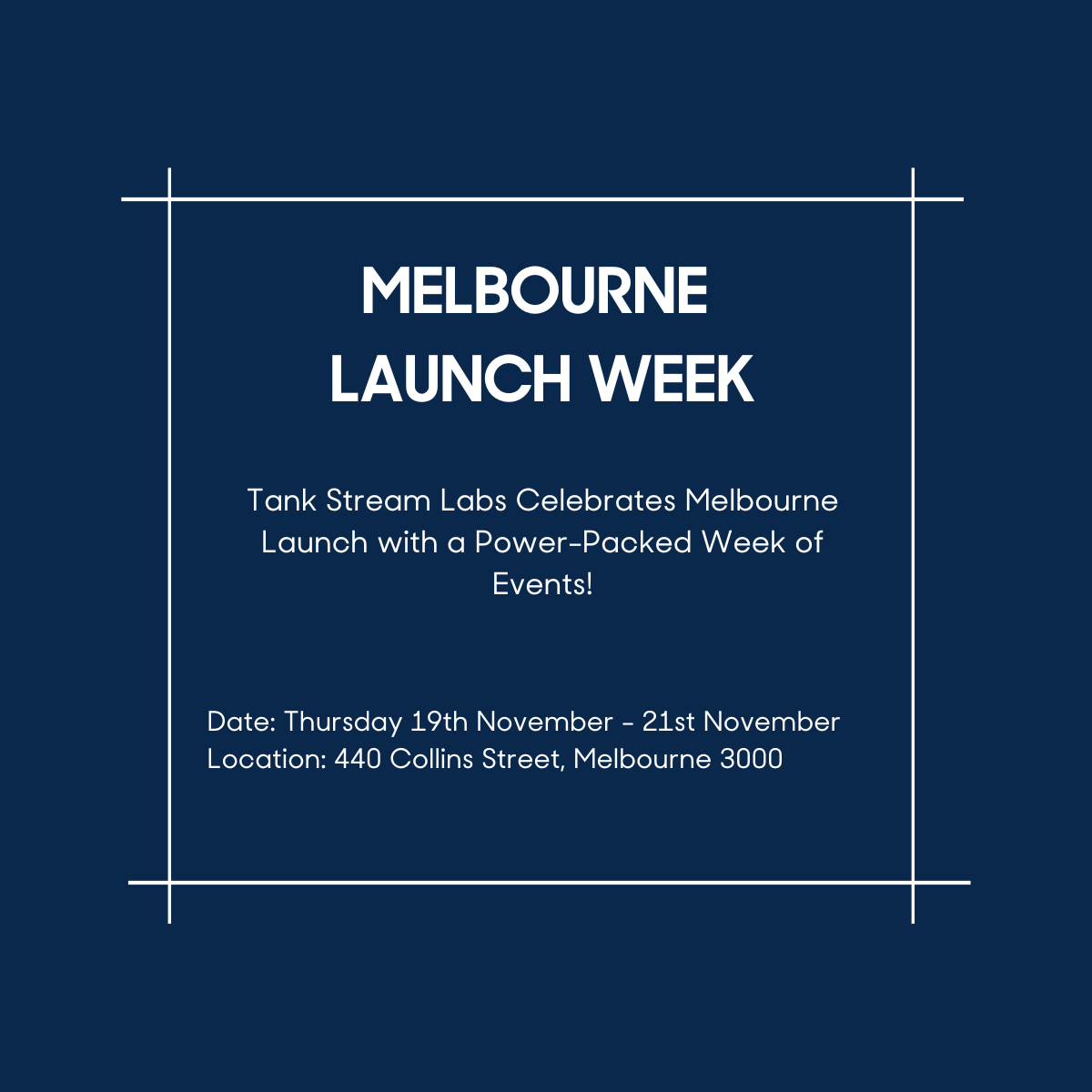 Tank Stream Labs Celebrates Melbourne Launch with a Power-Packed Week of Events