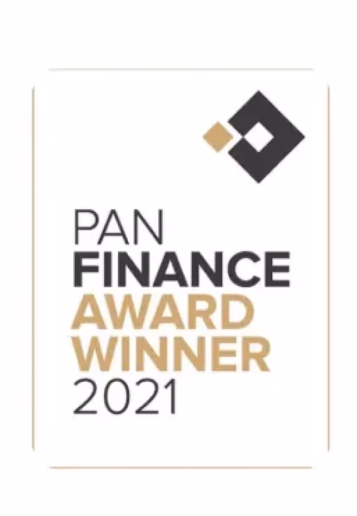 Логотип переможця премії Pan Finance Award 2021.
