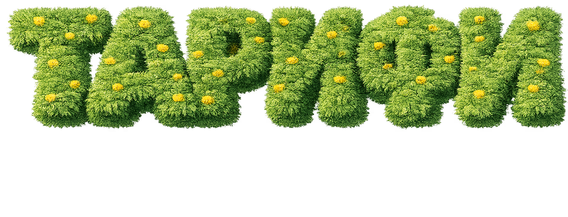 The word 'ТАРИФИ' formed by green grass.