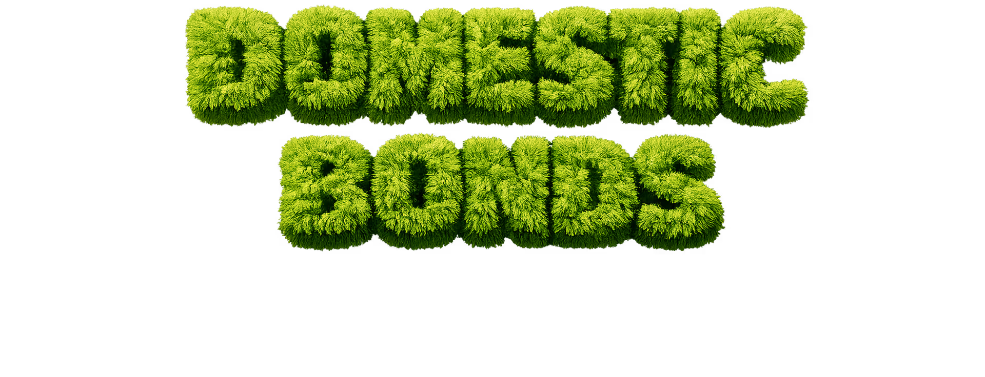 The acronym 'ОВДП' formed by green grass.