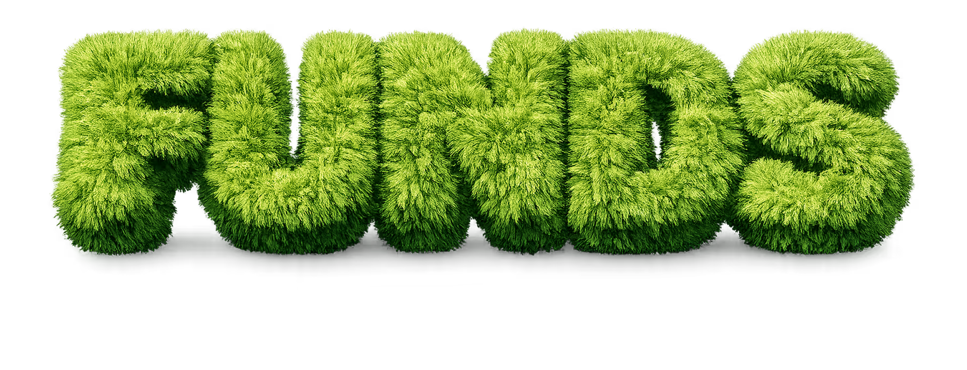 The word 'BANK' made of green grass.