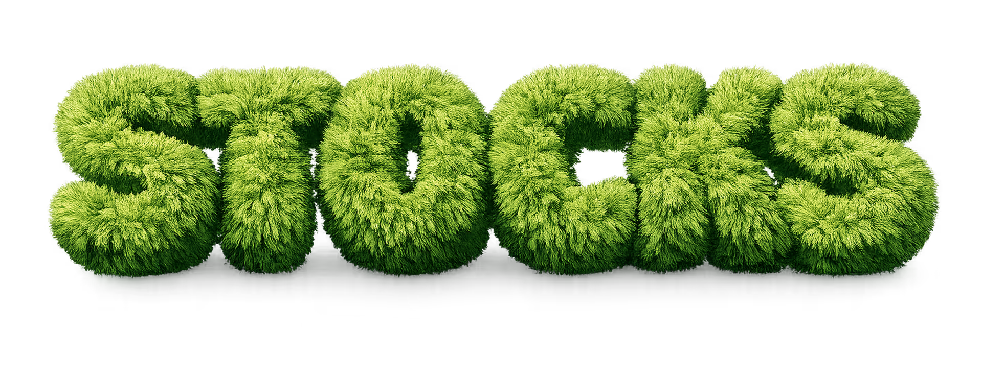 The word 'BANK' made of green grass.