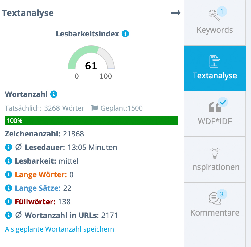 Textanalyse Contentbiird