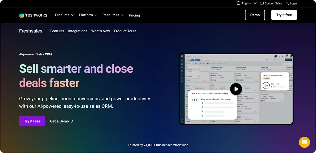 freshworks-homepage