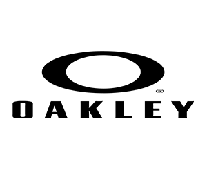 Oakley logo featuring black oval ring with text wordmark below