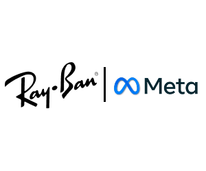 Ray-Ban and Meta logo partnership on white background
