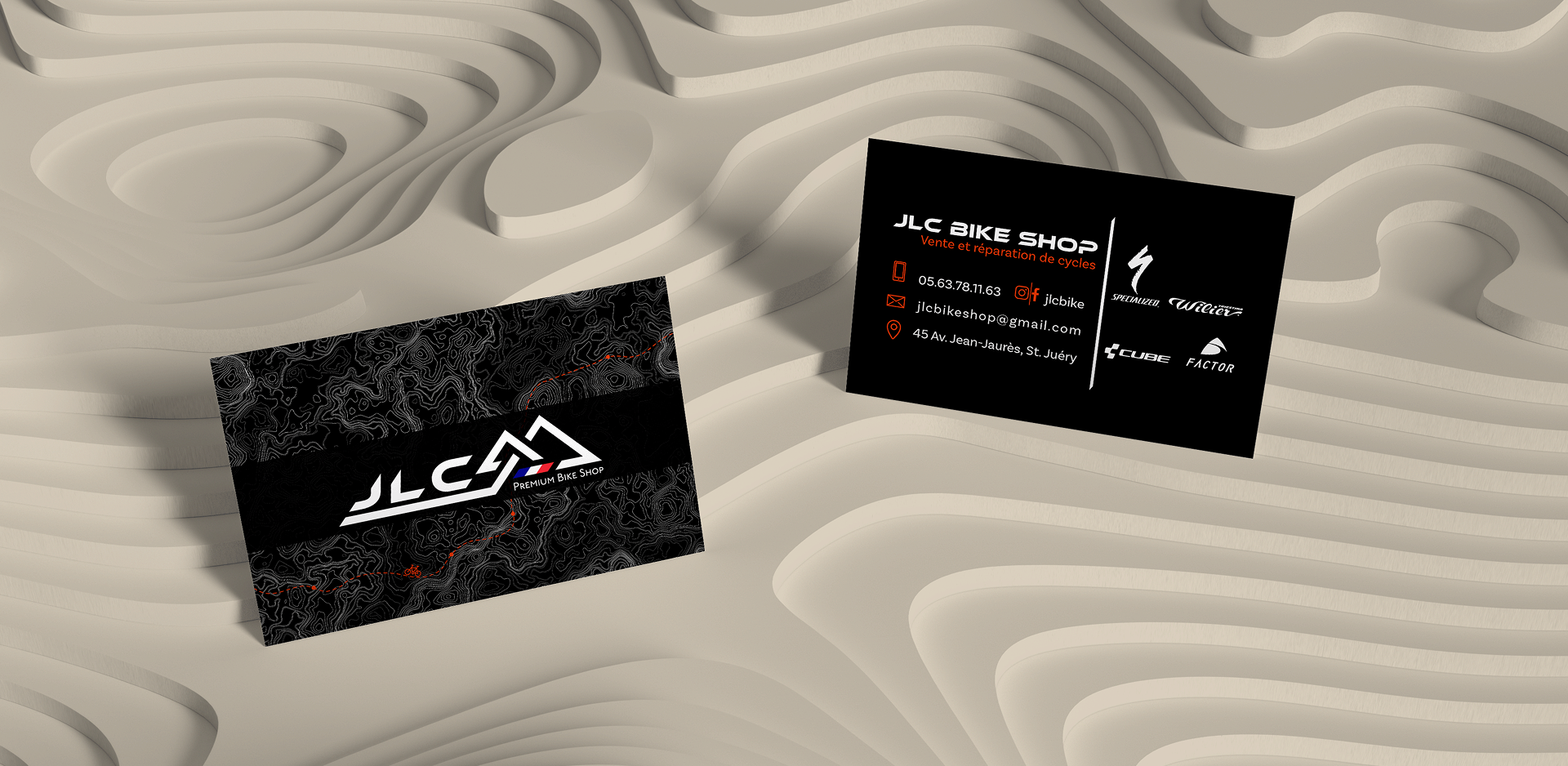 mockup de cartes de visites recto et verso sur un fond 3d typologique