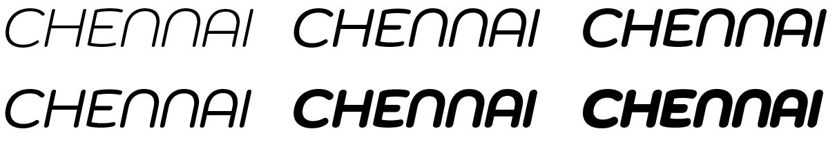 déclinaison d'une identité graphique avec xemple de graisses et de styles d'une typologie