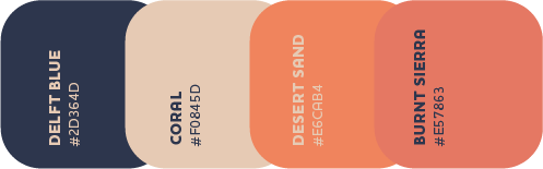 Palette des couleurs avec nom et code hex