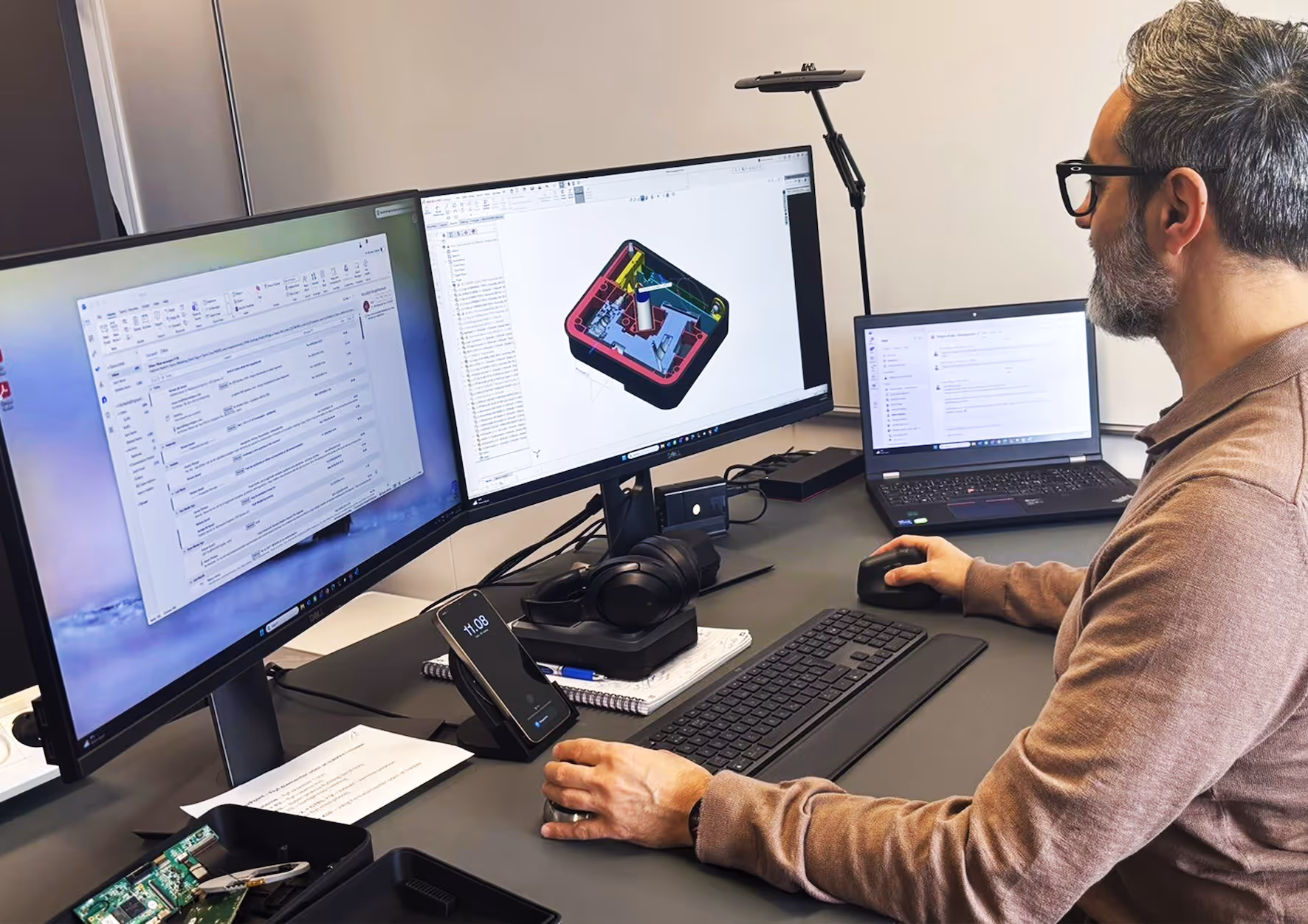 A man working at his desk