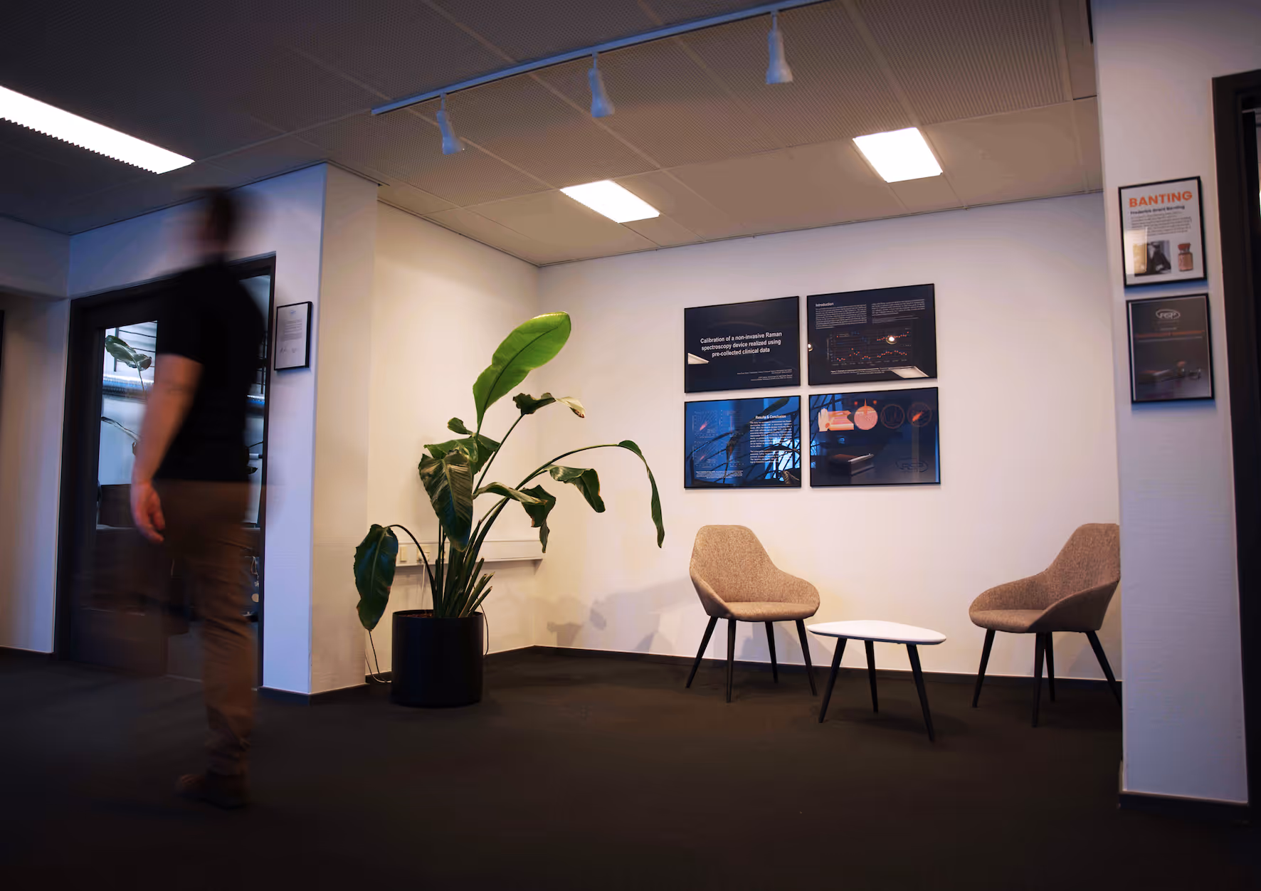 A person walking fast by