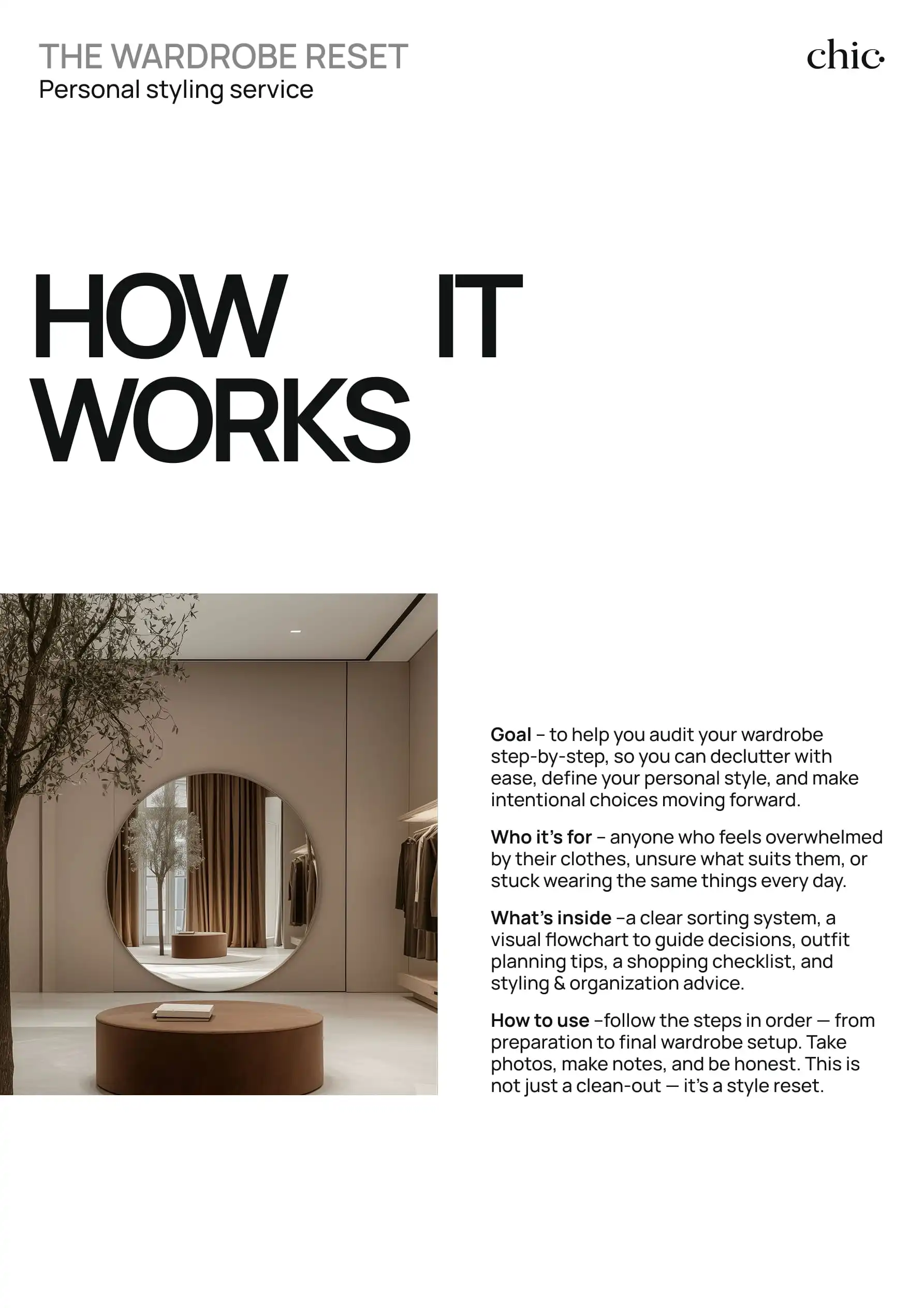 Wardrobe audit guide by Chic Update