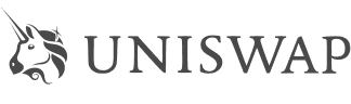 Uniswap logo with stylized unicorn head and the word UNISWAP in uppercase letters.