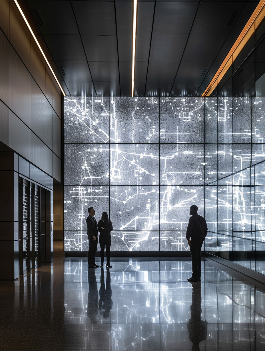 Office lobby with people