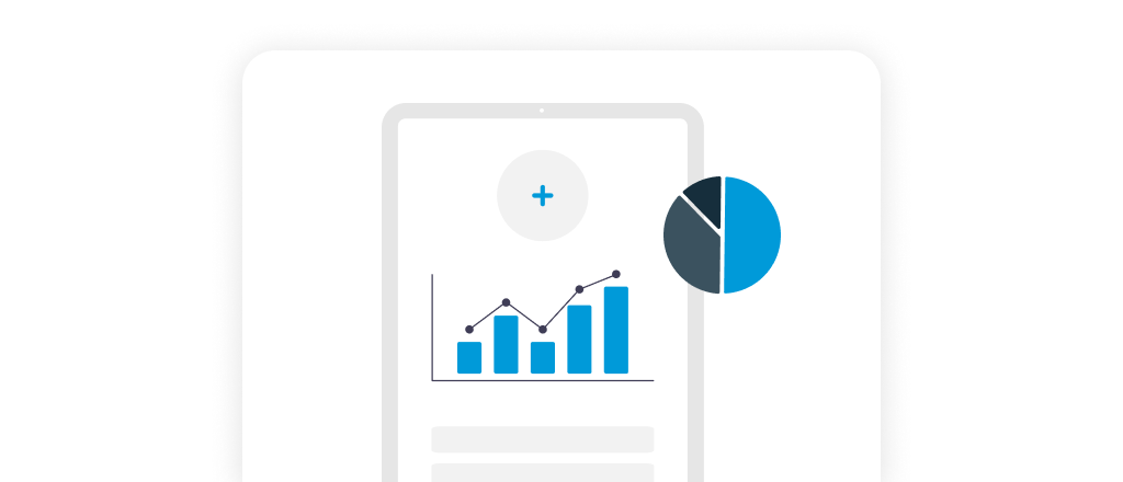 Tablet with chart interface illustration