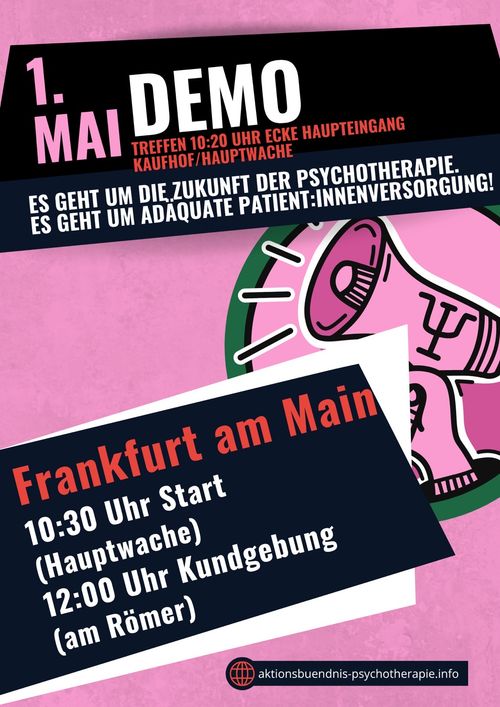 Wir sagen nein! Zu Honorarkürzungen. Demo in Frankfurt, Samstag, 11.04.2026, 15:00 Uhr Opernplatz. Bündnis Psychotherapie in Hessen