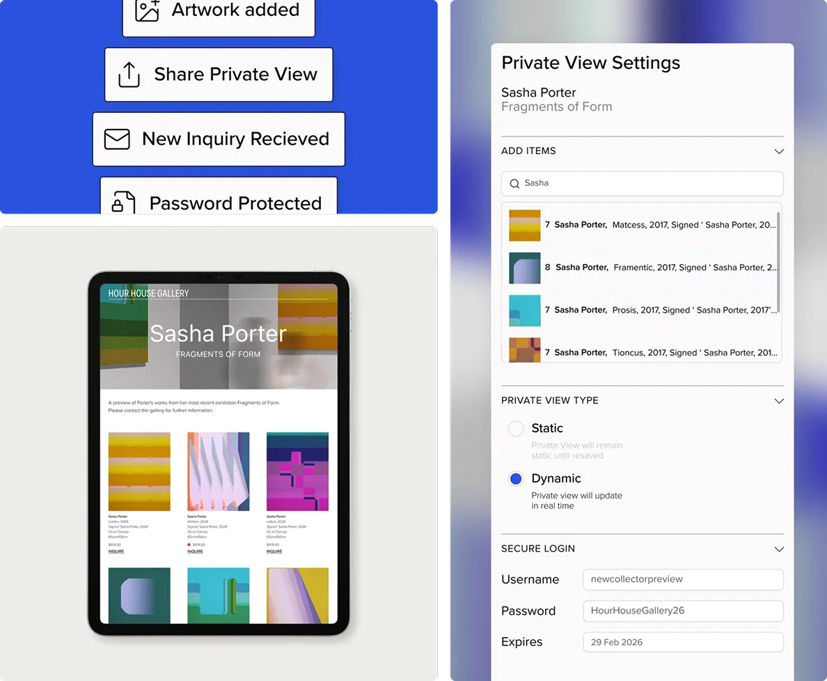 Curate beautiful presentations - Artlogic