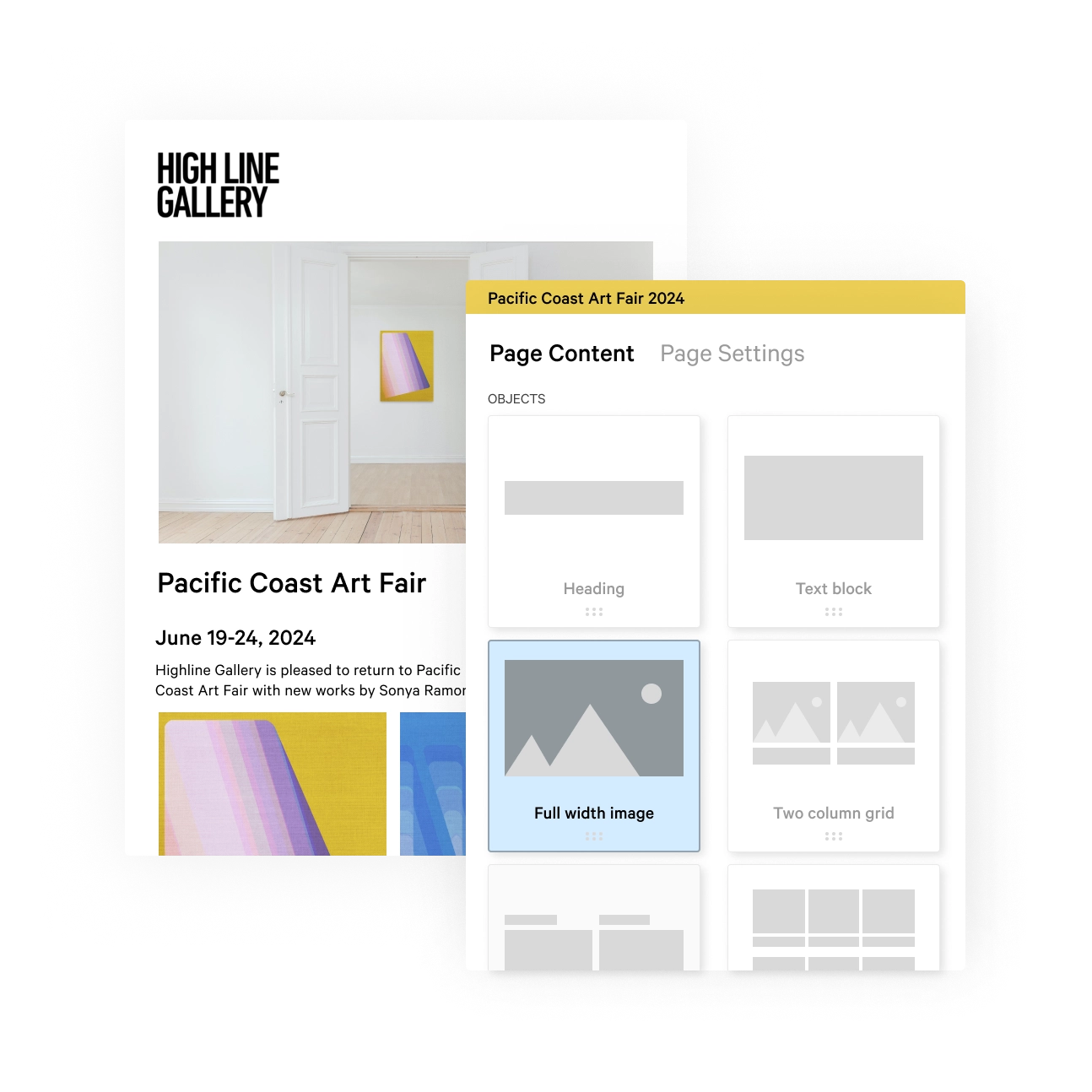 Artlogic newsletter builder