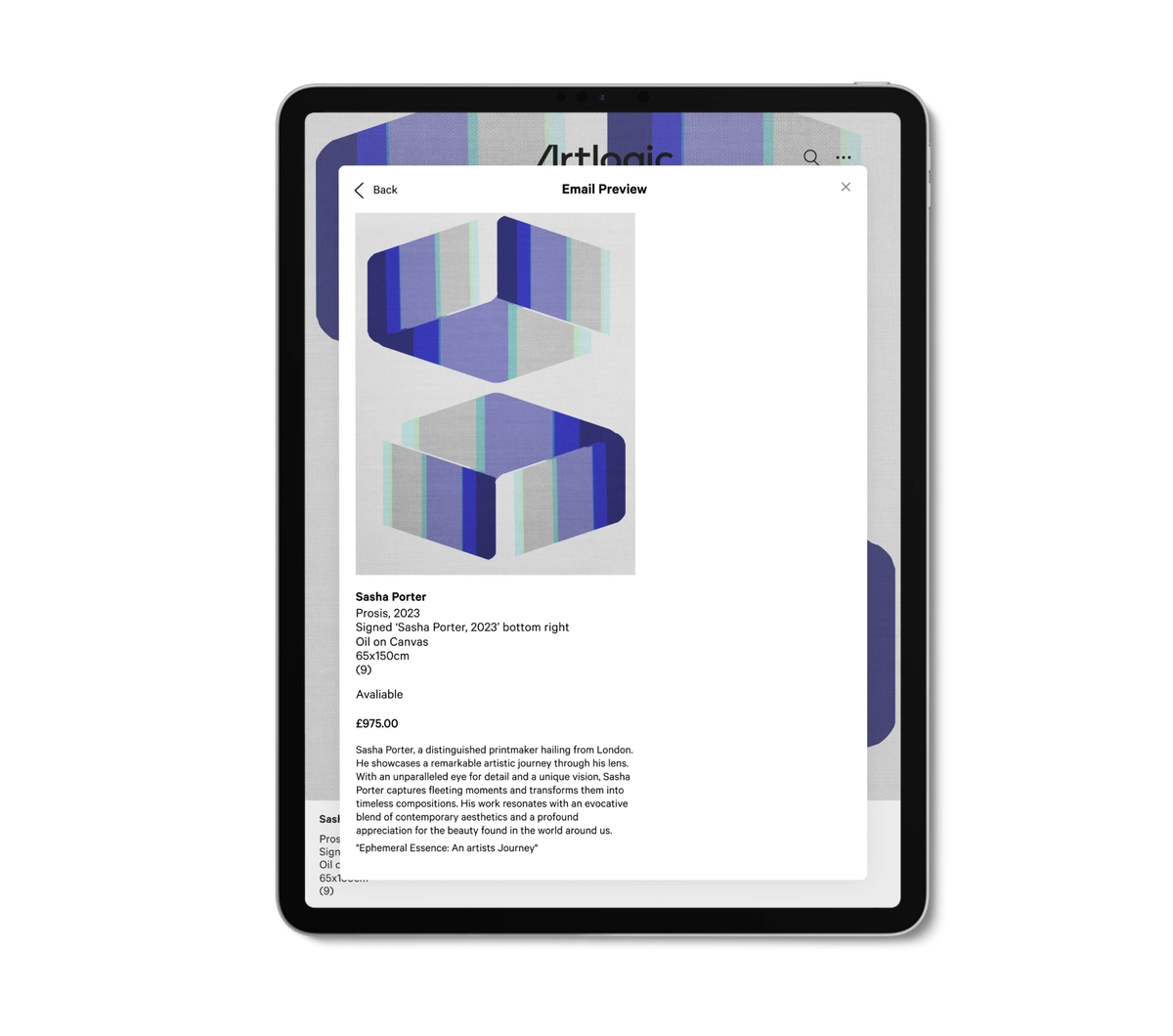 Artlogic Email Preview