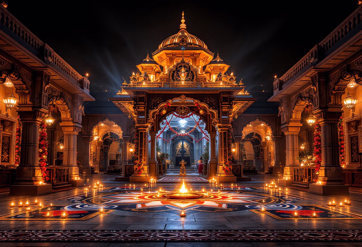 image of diwali festival celebrations (for a hindu temple)