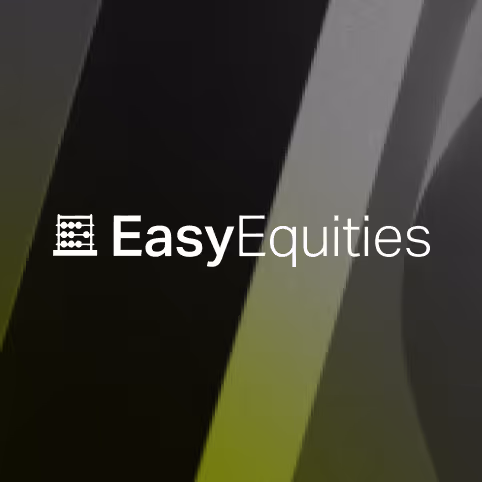 EasyEquities logo with an abacus icon on a dark gradient background.
