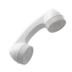 White vintage telephone handset isolated on white background.