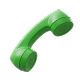 Green vintage telephone handset icon.